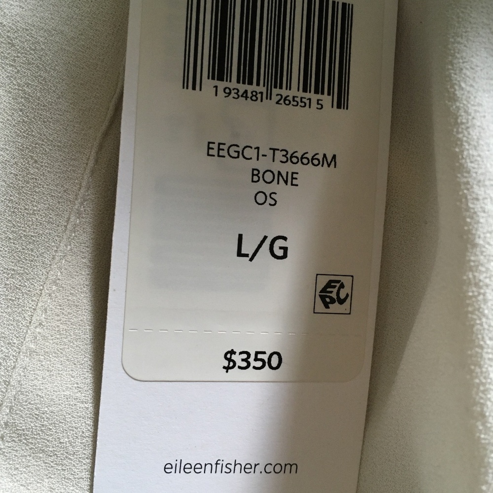 NWT EILEEN FISHER The System Bone Ecru Silk Crepe Button Up Sleeveless B… - Picture 4 of 10